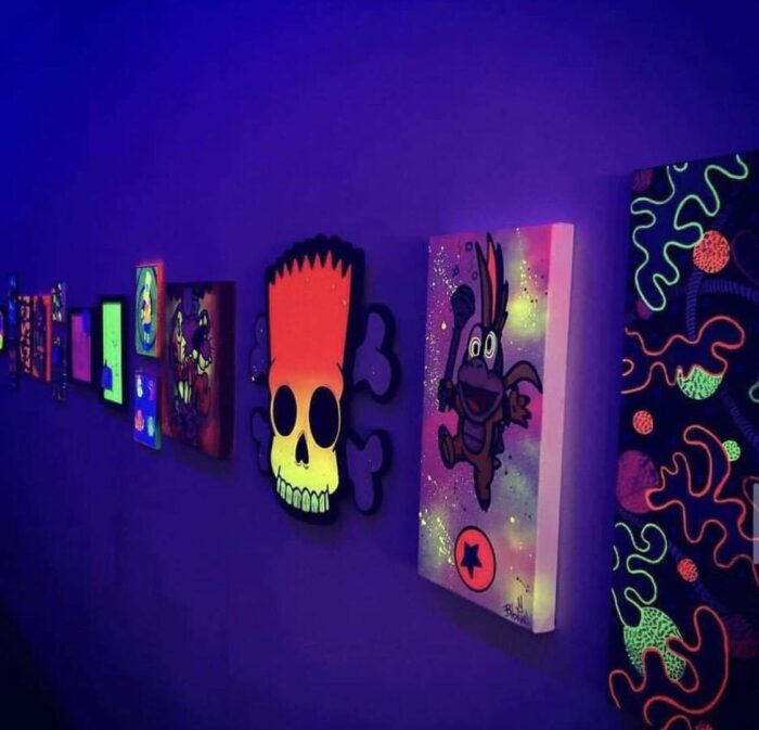 black light art show banner